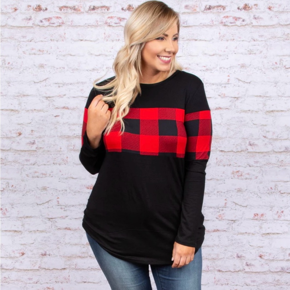 Chic Soul Long Sleeve Tunic Shirt Size: 1X